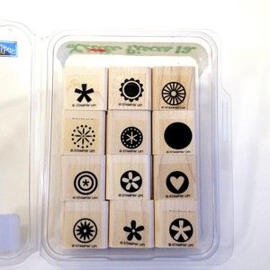 Stampin’ Up! Little Pieces Set of 12 Tags New Open Box #105063 Wood Mounted